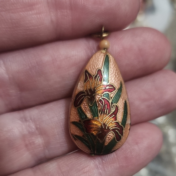 Cloisonne Teardrop Pendant - Picture 2 of 2